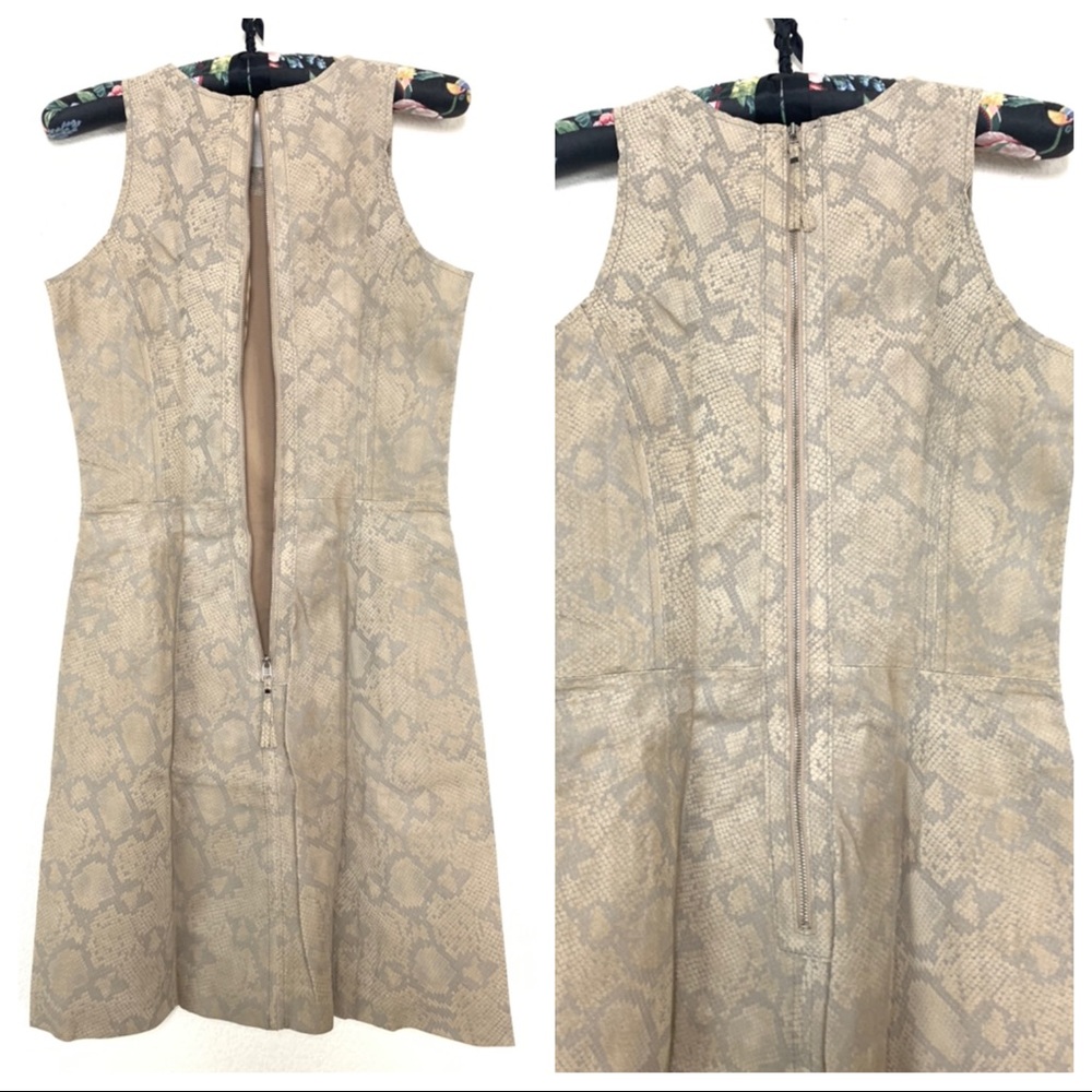 Rebecca Taylor Leather Snake Print Dress #152-971 - Picture 4 of 8